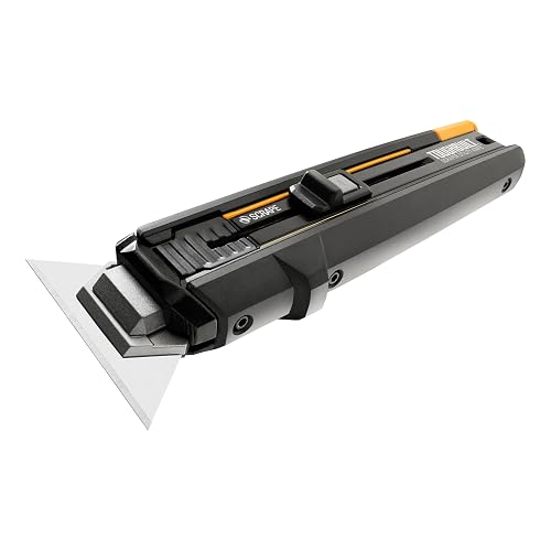 ToughBuilt - Scraper Utility Knife, 5 Blades, Quick-Change, TB-H4S5-01 | 5 Replacement Blades, Integrated Scraper Edge, Folding Design, All-Metal Construction, Heavy-Duty Performance