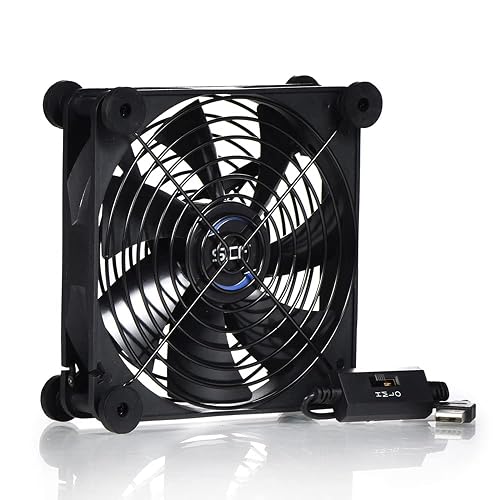 SCCCF Quiet 140mm USB 5V Portable Cooling Fan for Flat Panel TV Receiver Router DVR PlayStation Xbox Computer Cabinet Cooler