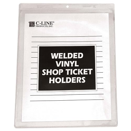 C-Line Vinyl Shop Ticket Holders, 8.5 x 11, Clear, 50 Pack (80911)