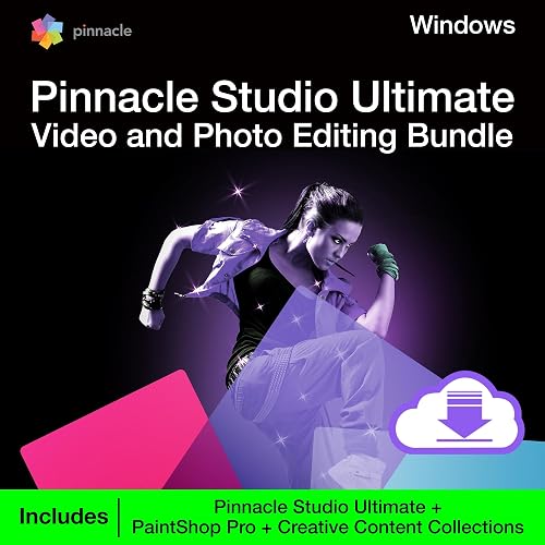 Pinnacle Studio Ultimate Video and Photo Bundle 2023 | Pinnacle Studio 26 Ultimate and PaintShop Pro 2023 plus exclusive collection of motion graphics, overlays, and scripts | [PC Download]