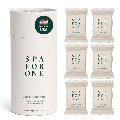 Spa For One Shower Steamers Aromatherapy, Self Care Gifts - Variety 6 Pack | Stocking Stuffers, Birthday Gifts for Women, Made in USA, Stress Relief & Relaxation, Natural Essential Oil Tablets