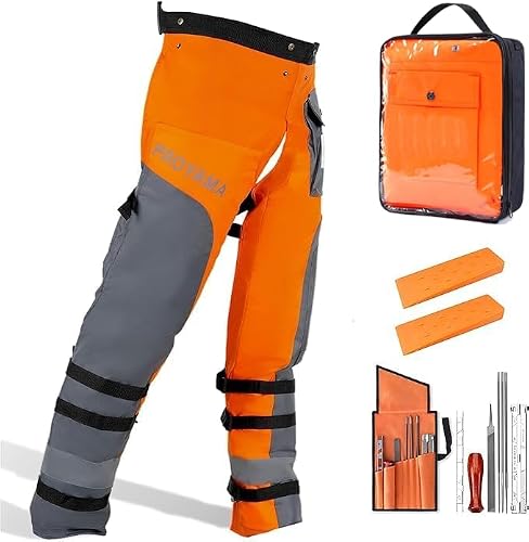 PROYAMA Chainsaw Chaps for Men & Wowen, 36-38in Lightweight 9 Layers Pants | Adjustable Belt, Chainsaw Safety Equipment with Pocket for Cutting and Logging