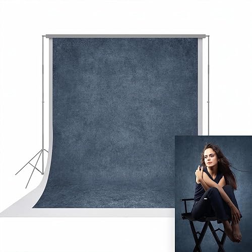 UrcTepics 8x12 ft Denim Blue Photography Backdrop, No Stand | Portrait Backdrop, Event Photography, Full-Body, Graduation, Group Portrait, Studio Fabric, Floor Sweep, Content Creator