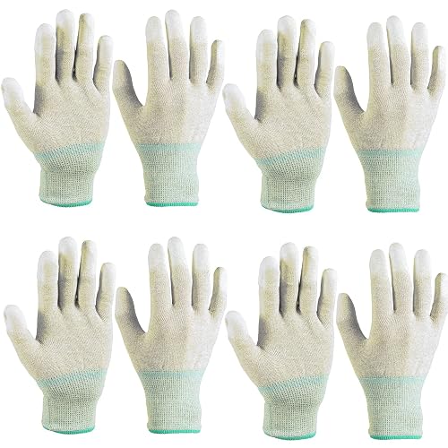 4 Pairs Esd Gloves, Anti Static Gloves with High Resistance Carbon Fiber | PC Gloves, Antistatic Gloves for PC Building, Electronic Products, Construction (Medium)