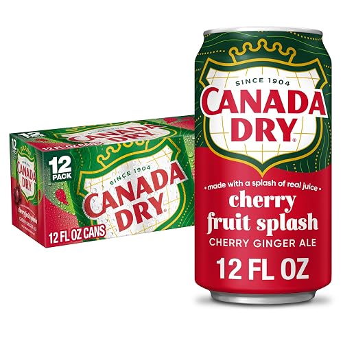 Canada Dry Fruit Splash Cherry Ginger Ale Soda, 12 Oz Cans, 12 Count