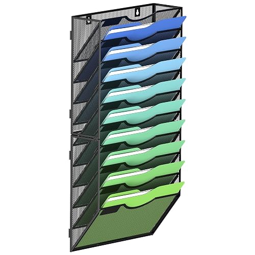 Kuntine.B Wall File Organizer Office Hanging Magazine Holder Wall File Organizer for Office Home