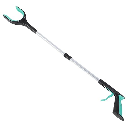 Foldable Trash Picker Grabber Tool with Extra Long Reach for Cleaning | Aluminum Alloy and ABS Build, Ergonomic Grip and Strong Clamping Force, for Homes and Schools