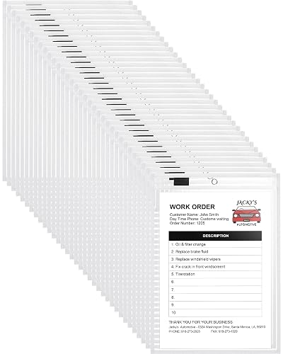 Nezyo Dry Erase Pockets, Letter Size 9.5 x 12 in, White, 50 Pcs
