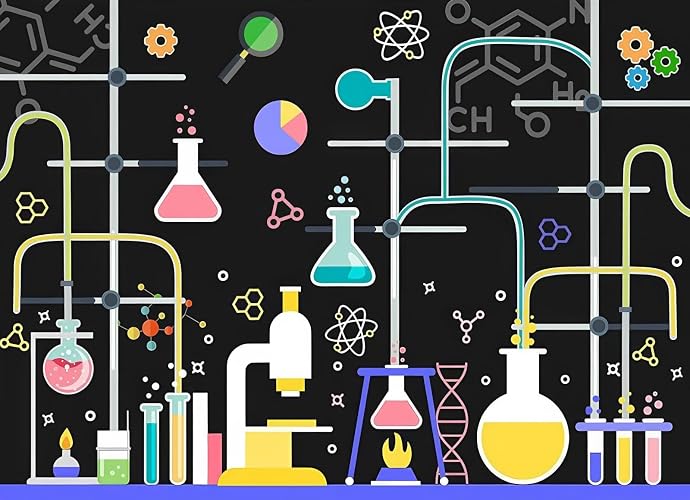 SADFA Science Lab Backdrop 5x3ft Chemical Science Party Decorations Mad Science Fun Scientist Birthday Party Banner School Classroom Deco Photo Booth Props