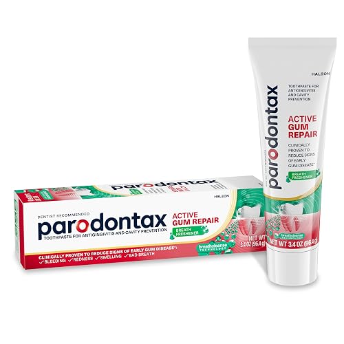Parodontax Active Gum Repair Breath Freshener Toothpaste, 3.4 oz | Help Reverse The 4 Signs Of Early Gum Problems, Supports Healthy Gums And Bad Breath Protection