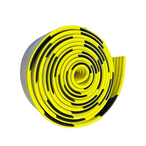 OYKSHDF 16.4ft/5m High-Visibility Edge Guard, Self-Adhesive Thick Foam Safety Bumper Roll, Yellow Black Edge Corner Protector Padding, Walls Furniture Doorways Home Office (3.1in/8cm Wide)