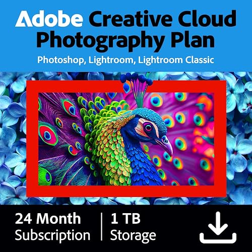 Adobe Creative Cloud Photography Plan 1TB (Photoshop + Lightroom) | 24-month Subscription | PC/Mac | Digital Download [PC/Mac Online Code]