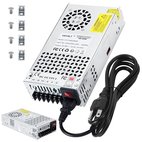 VAYALT 48V 12.5A 600W DC Switching Power Supply, Universal Regulated Switching AC 110V/220V to DC 48V Transformer, Power Supply for Industrial, CCTV, Computer Project, 3D Printer, LED Strip Light