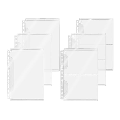 Mogoostry B5 Sheet Protectors 17 Hole Binder Pocket Sleeves with Side Flaps Loose Leaf Inserts Folder Document Filing Bags