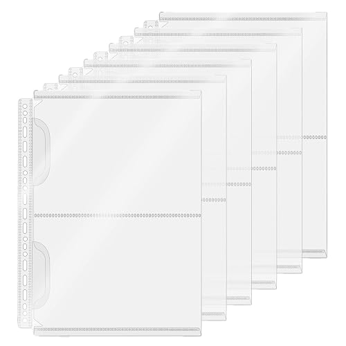 Mogoostry A4 Sheet Protectors 21 Hole 2 Pockets Binder Sleeves with Side Flap PP Loose Leaf Inserts Folder File Filing Bags