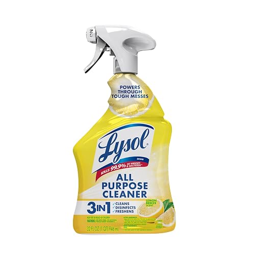 Lysol All Purpose Cleaner Spray, Disinfectant, Lemon, 32oz | Multipurpose Cleaner, Sanitizer & Disinfectant Spray, Degreaser, Multi-Surface Kitchen & Bathroom Cleaner, Cleaning Supplies
