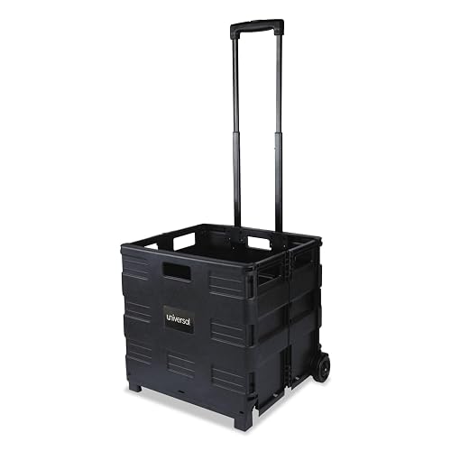 Universal Collapsible Mobile Storage Crate, 18.25" x 15" x 39.4", Black