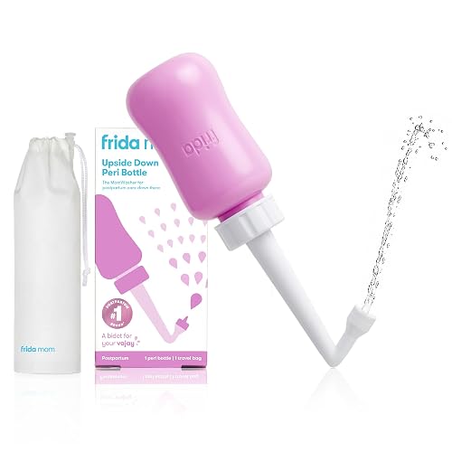 Frida Mom Upside Down Peri Bottle for Postpartum Care, Portable Bidet | Perineal Cleansing and Recovery for New Moms, The Original Fridababy MomWasher, Portable & Easy Grip