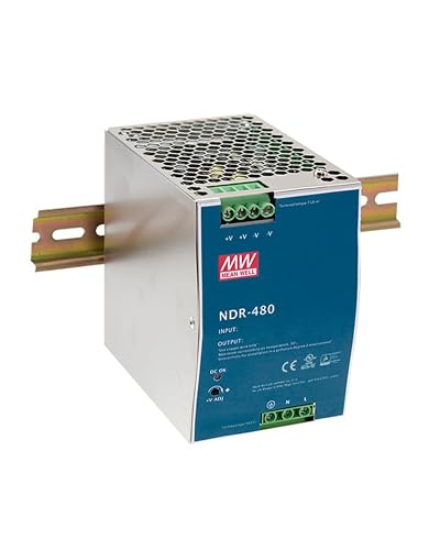 NDR-480-48, 480W Industrial DIN Rail Power Supply | 48V 10A Output, Buit-in Active PFC Function