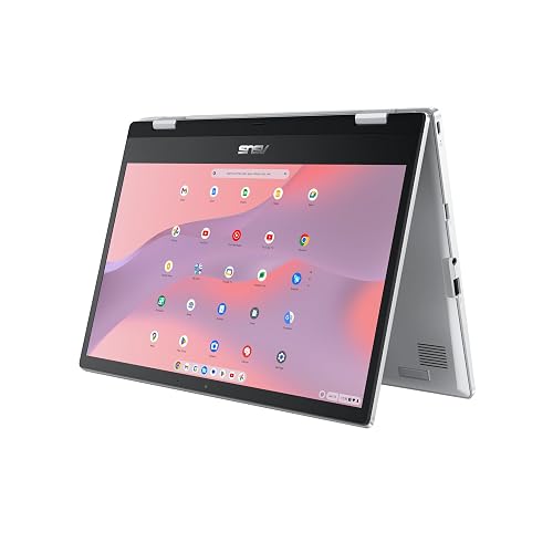 ASUS Chromebook Flip CX1 Convertible Laptop, 14" FHD NanoEdge 360-degree Touchscreen, Intel Celeron N4500 Processor, 128GB eMMC Storage, 8GB RAM, ChromeOS, Transparent Silver, CX1400FKA-AS88FT