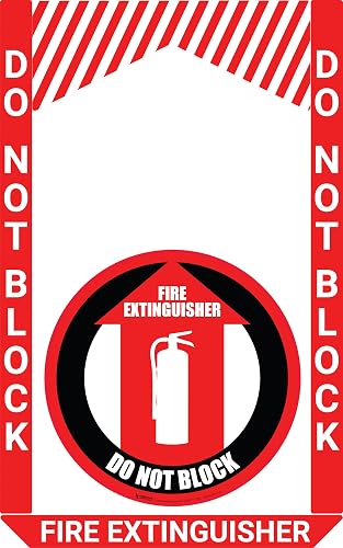 Creative Safety Supply Fire Extinguisher Do Not Block (16" x 25.5") Floor Sign Bundle