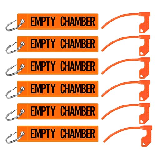 Pridefend Chamber Safety Flag for Rifle Handgun Shotgun with Bonus Bright Yellow Key Chain Tags - Universal Gun Accessories 6/10 Pack