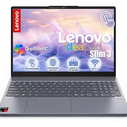 Lenovo IdeaPad Slim 3X 15.3 IPS WUXGA Touchscreen Laptop, Backlit KB, Fingerprint Reader, Snapdragon X CPU (8 Cores, 45 Tops NPU), 16GB LPDDR5 RAM, 1TB SSD, Copilot+ AI PC, WiFi 7, Bluetooth 5.4