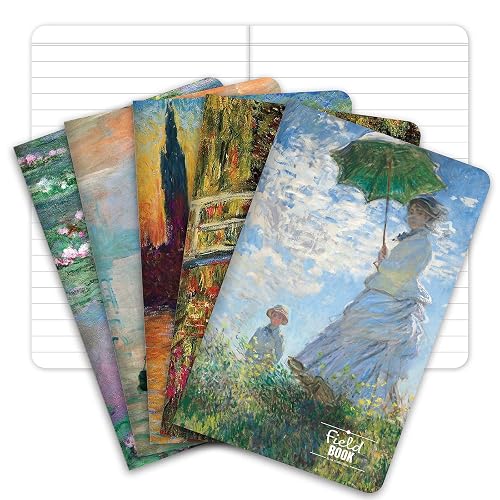 Elan Publishing Company Field Notebook - 3.5"x5.5" - MONET Patterns - Lined Memo Book - Pack of 5