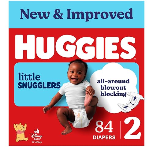 Huggies Little Snugglers Diapers Size 2, 84 Count | Blowout Protection, Leakproof Protection, Luxury Softness, FastAbsorb System, Hypoallergenic, Fragrance Free