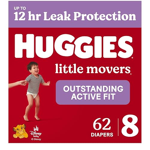 Huggies Little Movers Diapers Size 8, 62 Count