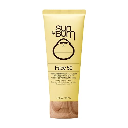 Sun Bum Original SPF 50 Sunscreen Face Lotion - Travel Size - 3 oz | Broad Spectrum Moisturizing Facial Sunscreen with Vitamin E, Hawaii 104 Act Compliant (Made without Octinoxate & Oxybenzone)