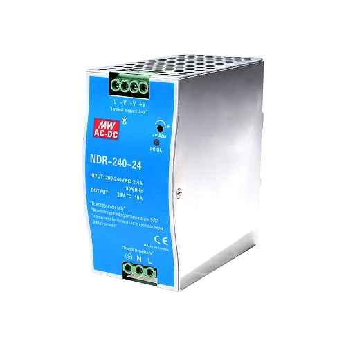 ZPSHYD ZPSHYD DIN Rail Power Supply, 240W 24V 10A Industrial AC to DC Converter Multiple Protections 100-220V Input for LED Lighting, CCTV, 3D Printer, CNC Machine