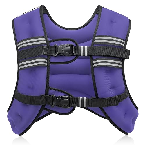 ZELUS Weighted Vest, 6lb/8lb/12lb/16lb/20lb/25lb/30lb Weight Vest with Reflective Stripe for Workout, Strength Training, Running, Fitness, Muscle Building, Weight Loss, Weightlifting