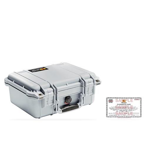 Pelican 1400 Case With Foam (Silver) | Watertight copolymer shell with cubed foam insert and purge valve for electronics, cameras and travel