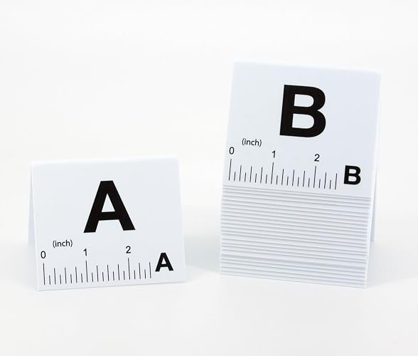 Crime Scene Evidence Markers with Scale, A-Z Tent Style, White with Black Text, Plastic, 3.5"x 3"t, Inches and Centimeters Measurement
