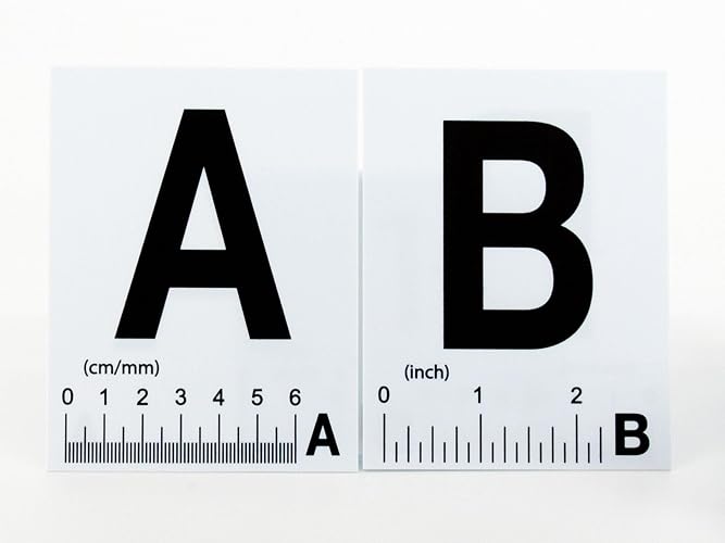 Crime Scene Evidence Markers, FLAT A-Z with Scale, Inches/Centimeters, White with Black Text, Plastic Cards, 3.2"w x 4.4"t