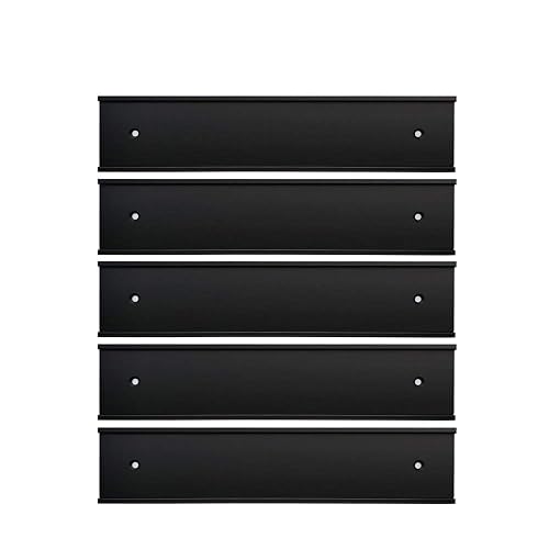 Nameplate Holder Wall or Door 5Pack Black 2“ × 8” | Thickened Office Name Plate Wall Mount with Double Sided Tape,Fits Standard Size
