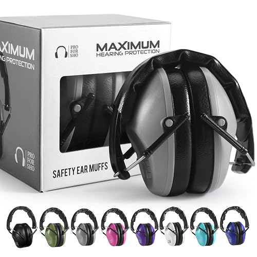 Pro For Sho 34dB NRR Hearing Protection Ear Muffs – Highest NRR Compact Design Ear Protection for Loud Events & Sensory Use