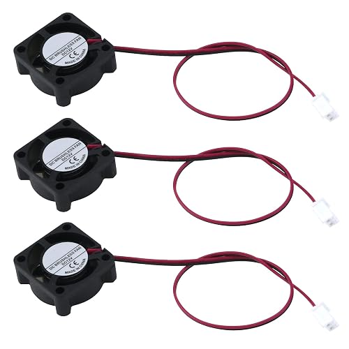 Antrader 3Pcs 12V 0.1A 2Pin 25x25x10mm DC Small Mini Brushless Cooling Fan | Compact Mini Size for Narrow Space,Low Noise Heat Dissipation,Widely Used for DIY, Electronics Cooling