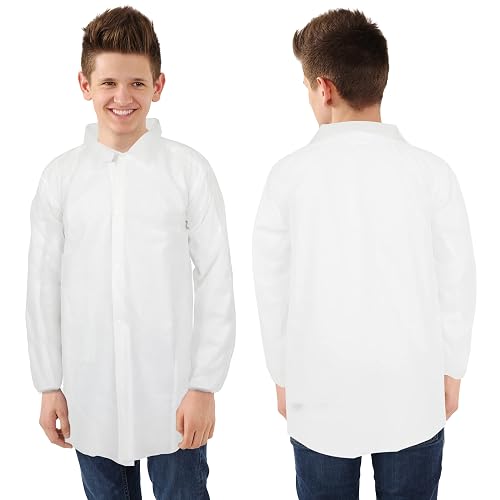 Disposable Lab Coats for Kids, 12 Pack - Kids Scientist Coats - Lab Coats for Kids Science Party (Youth Extra Small)