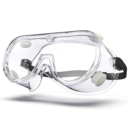 VOOVAO Anti-fog Safety Goggles ANSI Z87.1,Adjustable Chemistry Lab Goggles Over Glasses