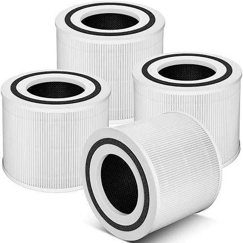 4 Pack 240 Replacement Filter Compatible with Puro Air 240 Air Purifier | 3-in-1 High-Efficiency Filter with Activated Carbon for Air Particles, Pet Dander, Odor and Smoke, for Home, White