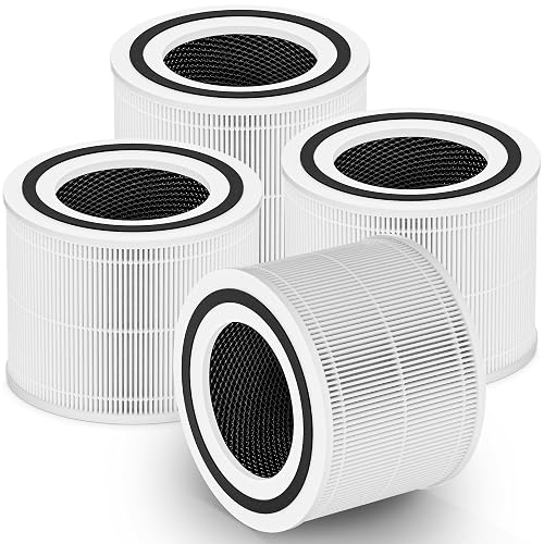 4 Pack 240 Replacement Filter Compatible with PuroAir 240 Air Purifier | 3-in-1 High-Efficiency Filter with Activated Carbon for Pet Dander, Odors and Smoke, for Home, Bedroom Large Room