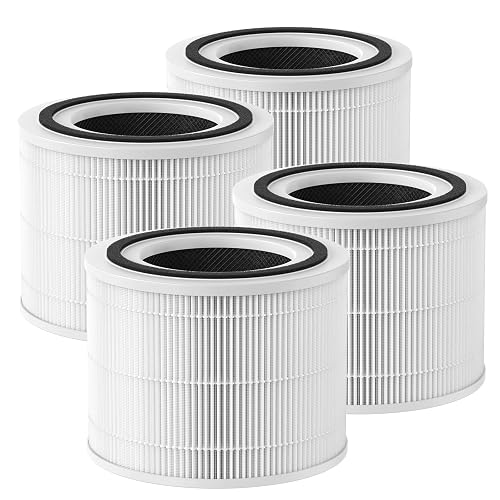 4 Pack 240 Replacement Filter Compatible with Puroair 240 Air Purifier | 3-in-1 240 Air Purifier Filter Replacement with Activated Carbon for Pet Dander, Smoke & Odors