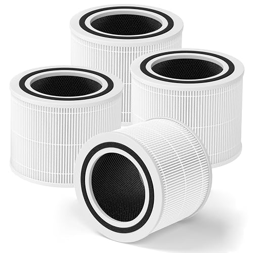 filters | 3-in-1 High-Efficiency Filter with Activated Carbon for Air Particles, Pet Dander, Odor and Smoke, for Home, White