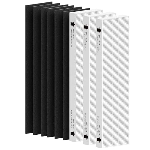 3 Pack Replacement Filter for Fellowes AeraMax 90/100/DX5/DB5 Purifiers, Fits Part# 9287001 & 9324001, 3 Filter and 6 Carbon Filter