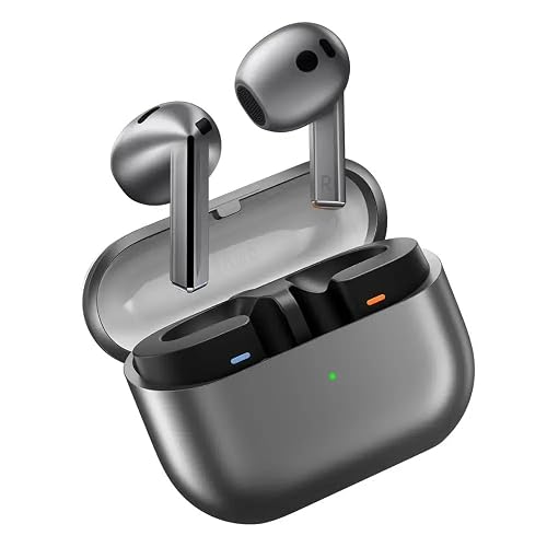 SAMSUNG Galaxy Buds 3 AI True Wireless Bluetooth Earbuds, Sound Optimization, Real-Time Interpreter, Noise Cancelling, Redesigned Fit, Touch Control, Latin American Version (Silver) (Renewed)
