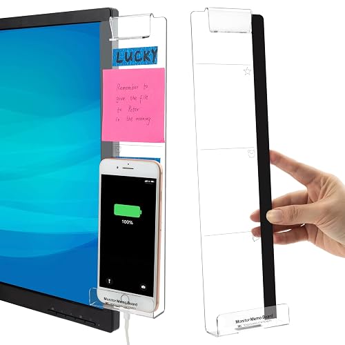 MDOZQ Office Desk Accessories 2pcs Sticky Note Holder Phone Holder | Computer Monitor Memo Board Computer Sticky Note Holder