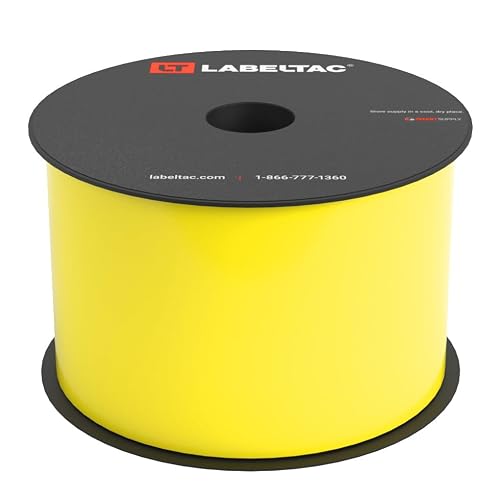LabelTac LT4/LTPX Vinyl Labeling Supply (Hi-Vis Yellow, 3in x 150ft) | Print Long-Lasting Labels on Durable Water & Chemical Resistant Vinyl - Ideal for a Wide Range of Industrial Applications