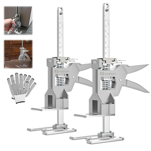 Labor Saving Arm Jack 2 Pack, 440LBS Capacity Furniture Jack with Stainless Steel Construction, 12-Inch Multi-Functional Lifting Tool & Height Adjuster for Windows, Doors, Tiles, Appliances